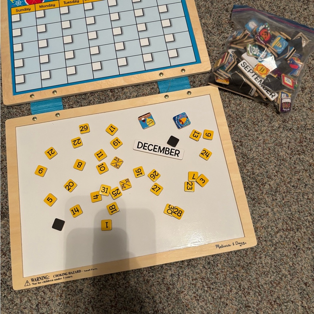 Melissa & Doug Magnetic Calendar Set - Yellow and Black
